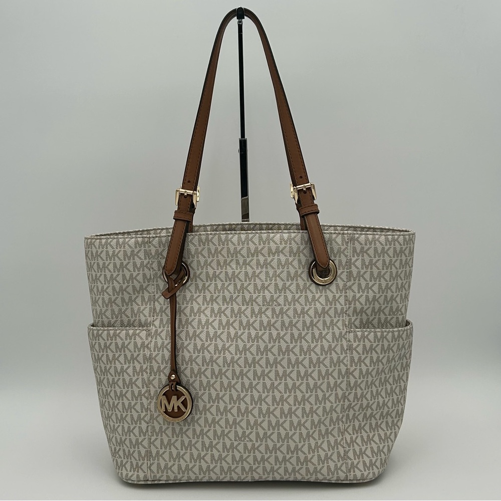 Michael Kors Signature Cream and Tan Tote